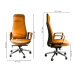 TA135-Orange – Modern PU Leather Recliner Office Chair | Swivel Adjustable Executive Boss Chair for Work & Home Office - Image 2