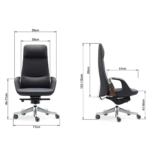 2213A Premium Executive Office Chair – High-End Ergonomic Leather Boss Chair with Headrest & Lumbar Support - Image 5