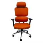Ergonomic Executive Office Chair V04 – Adjustable Mesh Back with 3D Armrests, Class-4 Gas Lift & Nylon Casters – Modern Orange Design - Image 2