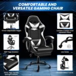 Ergonomic Black & White Gaming Chair – Sleek Design with Adjustable Comfort-GC-1039-2 - Image 6