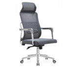 Office Chair 909A – Ergonomic Faux Leather Chair with Recline & Lumbar Support – Black & Gray - Image 7