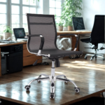 🪑 CK02B Ergonomic Office Chair | Black Mesh & PU with Chrome Base  Breathable Comfort • Modern Design • Reliable Office Seating