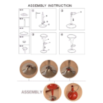 Imported Bar Stool Model 101-Red – Height Adjustable 360° Swivel Kitchen & Bar Chair with Chrome Base - Image 10