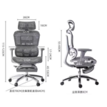 Ergonomic Office Chair 801H – Mesh Back with 3D Armrests, Tilt Lock & Square Taper Base – Black & Gray - Image 3