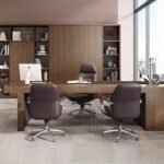 🪑 2305 B – Black Leather Executive Office Chair | Ergonomic PU Design | Aluminum Base | Premium Comfort - Image 3