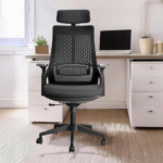 Office Chair 2020A/B – Ergonomic Mesh Chair with Adjustable Headrest, Lumbar Support & Height Adjustment – High Back & Low Back – Black & Gray - Image 9