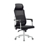 Office Chair 909A – Ergonomic Faux Leather Chair with Recline & Lumbar Support – Black & Gray