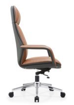A-822 Office Chair – PU Leather with Metal Legs - Image 4