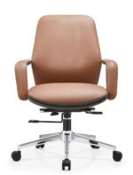 B-822 Office Chair – PU Leather with Metal Legs | Modern Premium Seating