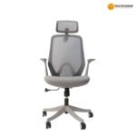 XY-909A Ergonomic Office Chair – White Moulded Foam Seat, Mesh Back, Class-3 Gas Lift, One-Lock Tilt & 330mm Nylon Base - Image 2