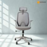 XY-909A Ergonomic Office Chair – White Moulded Foam Seat, Mesh Back, Class-3 Gas Lift, One-Lock Tilt & 330mm Nylon Base