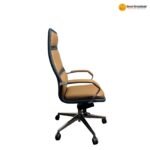 AM 2215A BROWN Premium Office Chair – PU Leather + Foam Cushioning + Aluminium Base (Copy) - Image 3