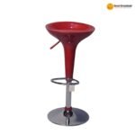 Imported Bar Stool Model 101-Red – Height Adjustable 360° Swivel Kitchen & Bar Chair with Chrome Base - Image 2