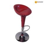 Imported Bar Stool Model 101-Red – Height Adjustable 360° Swivel Kitchen & Bar Chair with Chrome Base - Image 3