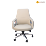 1801 B White – Premium Executive Office Chair  Simulated Leather / Cowhide Option | Curved Board | One-Piece Foam | 3-Speed Lock Chassis - Image 2