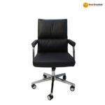 B-121 BLACK – Premium Synthetic Leather Office Chair  Strong Build | High-Density Comfort | Elegant Black Finish - Image 4