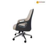 1801 B White – Premium Executive Office Chair  Simulated Leather / Cowhide Option | Curved Board | One-Piece Foam | 3-Speed Lock Chassis - Image 3
