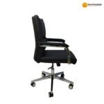 B-121 BLACK – Premium Synthetic Leather Office Chair  Strong Build | High-Density Comfort | Elegant Black Finish - Image 3