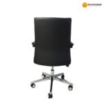 B-121 BLACK – Premium Synthetic Leather Office Chair  Strong Build | High-Density Comfort | Elegant Black Finish - Image 2