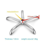 Chrome Plated 5-Point Chair Base | Heavy-Duty Replacement for Office Chairs