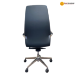 AM 2215A BLACK Premium Office Chair – PU Leather + Foam Cushioning + Aluminium Base - Image 2
