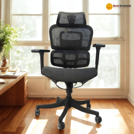 V01W – Black | Premium Full-Mesh Ergonomic Office Chair