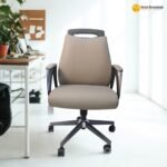 B 858-1 GREY | Premium PU Leather Office Chair with Metal Legs
