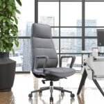 🪑 A 999 Grey – Modern Executive Office Chair | Premium PU Leather | Metal Legs | Ergonomic Comfort