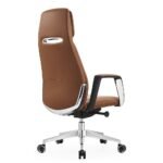 🪑 A 858-1 Brown – Modern Executive Office Chair | Premium PU Leather | Metal Legs | Ergonomic Design - Image 7