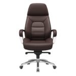 🪑 2305A – Premium Executive Office Chair | PU + Foam + Aluminium Base (Rust Red) - Image 5